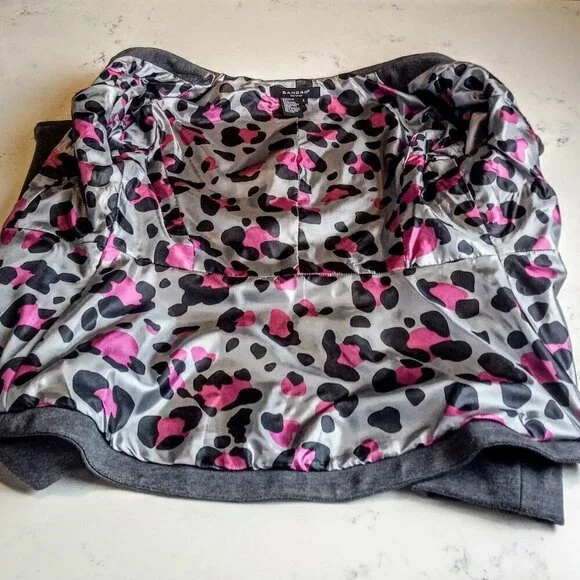 Sandro Grey Pink Fitted Round Collar Knit Jacket - Picture 4 of 6